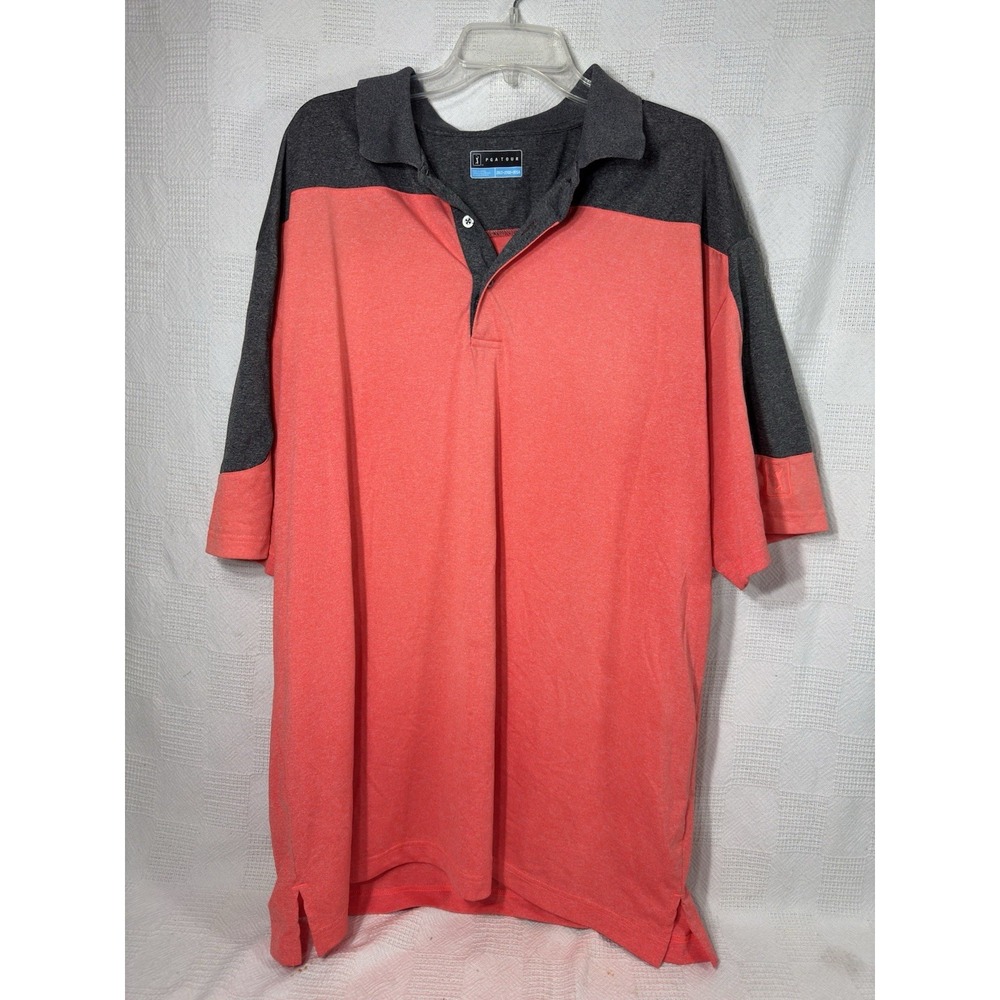 PGA Tour Men's Two Tone Coral Gray Golf Polo Shirt Sz 2X-Casual (spot) See Pics